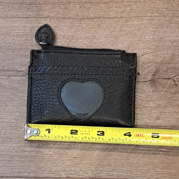 Brighton Black Leather Card Holder with Heart Accent - Picture 5 of 7